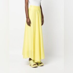 Forte Forte La Seta High-Waisted Silk Yellow Skirt